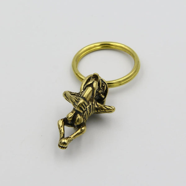 Brass Fun Monkey Keyring,Bag Decoration Key Ring,Keychain Charm