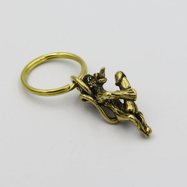 Brass Fun Monkey Keyring,Bag Decoration Key Ring,Keychain Charm