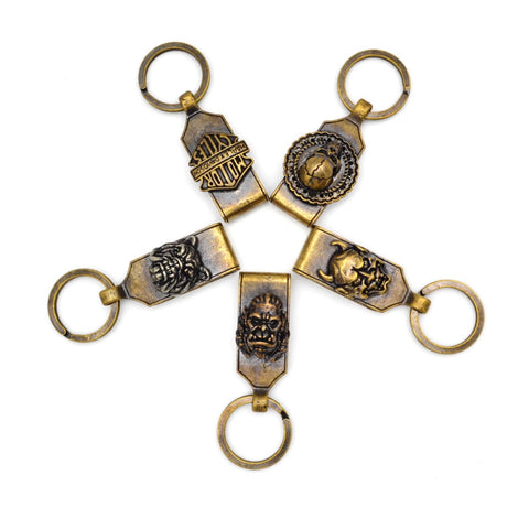 Gifts Mens Antique Brass Belt Keychain Motorcyclist Streetwear Key Chain Manager - Keychains