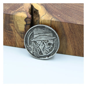 Hobo Skull Silver Ringing Coin - Metal Field