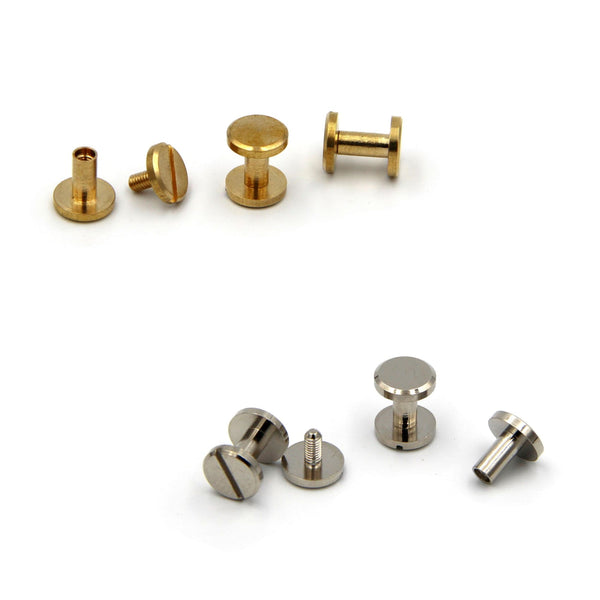 Leather Belt&Bag Screw Rivets 10x4x8mm Brass Chicago Screw Post - Screw Rivets