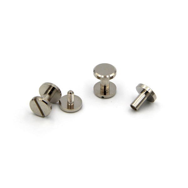 Leather Belt&Bag Screw Rivets 10x4x8mm Brass Chicago Screw Post - Silver / 1pcs - Screw Rivets