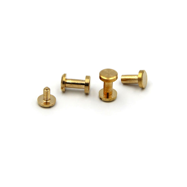 Leather Craft Fastener Brass Screw Chicago Rivets 8x9 mm - Brass / 10pcs - Screw Rivets