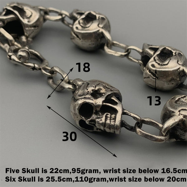 Mens Skull Bracelet Unique Mens Punk&Hippes Rocking Bracelet - Bracelets