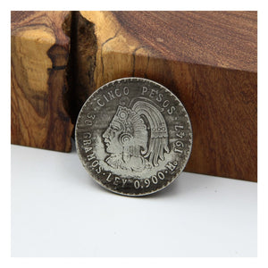 Mexico 5 Pesos Silver Coin 1947 Cinco 30 Gramos - Metal Field