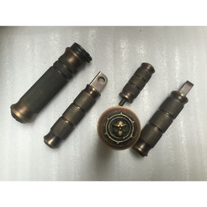 Motorcycle Custom Anti-Bronze Hand Grips+Foot Pedal+Shift Head For Iron 883 - motor brass hand grip