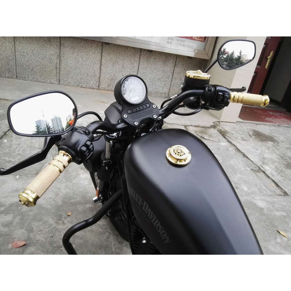 Motorcycle Custom Brass Hand Grips+Foot Pedal+Shift Head For Iron 883,Sportster Forty Eight XL 1200 - Brass Hand Grips