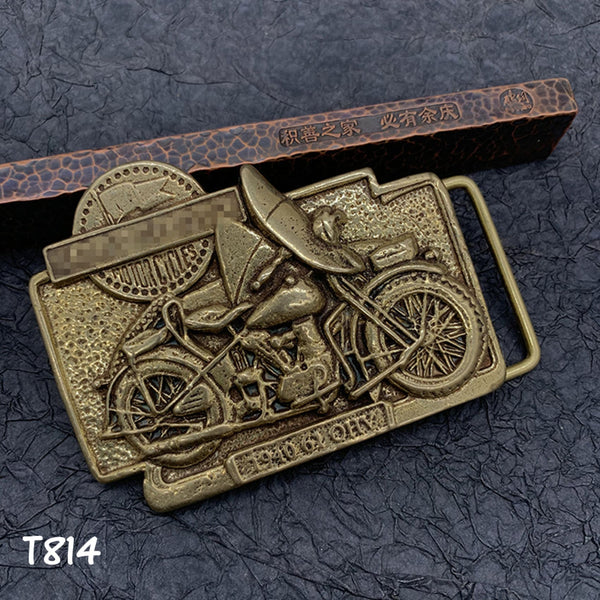 Motorcyclist Belt Buckle Bikers Leather Belt Match - Belt Buckles Brass