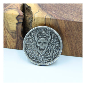 Old Silver Hobo Satan Devil Coin - Metal Field