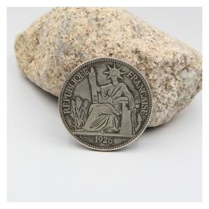 Penny Coin Republique Francaise 1926 Barre Piastre Indo Titpe - Metal Field
