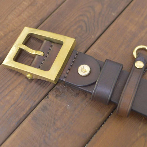 Personalized Size Mens Leather Belt Custom Made Belts With Durable Handmade Brass Buckle - Belts