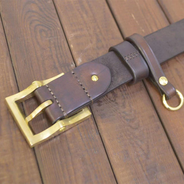Personalized Size Mens Leather Belt Custom Made Belts With Durable Handmade Brass Buckle - Belts