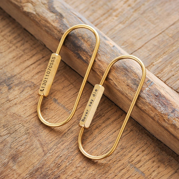 Personalized Text Brass Keychain Key Holder Gifts For Birthday,Friendship Gifts - Keychains