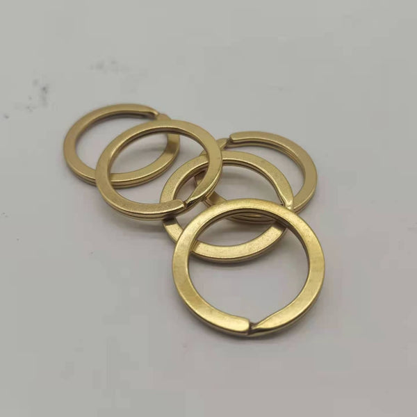 Preimium Solid Brass Split Key Ring Brass Connectors Flat Keyrings - Rings / Split Key Rings