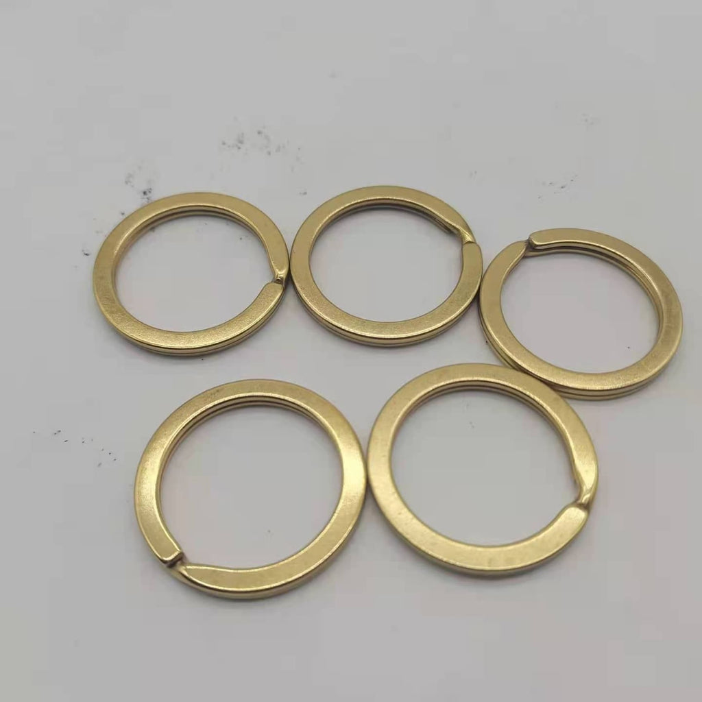 Metal Field Shop Preimium Solid Brass Split Key Ring Brass Connectors Flat Keyrings 10pcs