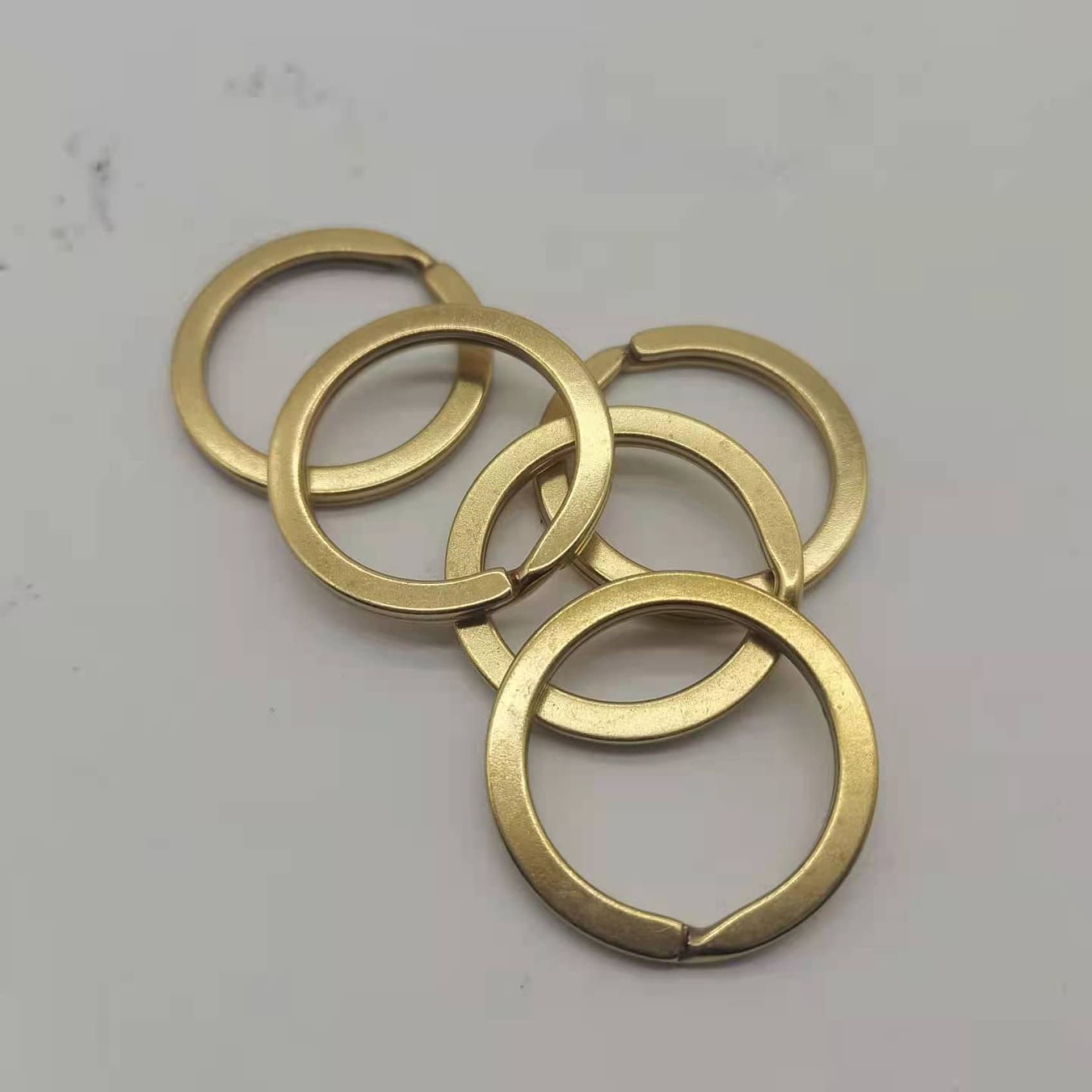 Round Solid Brass Split Key Ring, Brass Split Keyring, Brass Split Ring,  35mm 32mm 30mm 28mm 25mm 20mm Round Keychain Ring Set