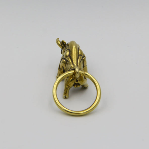 Brass Bull Keyring,Bull Pendant Keychain,Gift For Kids