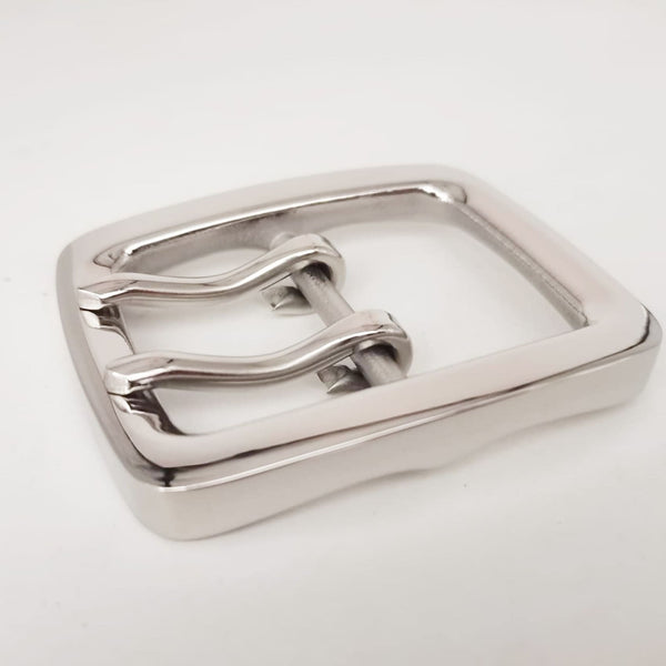 Premium Stainless Steel Double Pin Buckle Anti Allergy Belt Buckle 40 mm - Belt Buckles Stainless