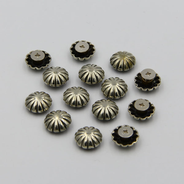 Pumpkin Conchos Leather Craft Decoration Accessories,Brass&Silver Color,Screwback Rivets - Metal Field