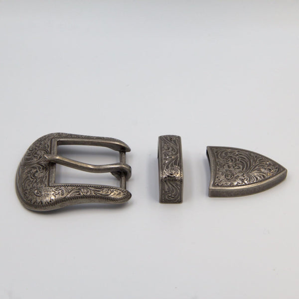 Retro Belt Buckle, Old Silver Buckle, Arabesque Style 35 mm - Metal Field Shop
