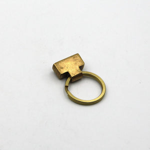 Retro Brass Leather Key Fob Auto Keychain Key Cover - Keychains