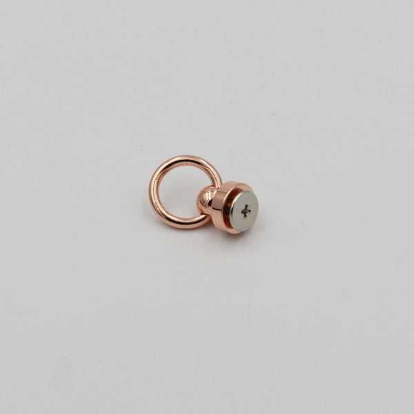 Rose Gold/Gold/Silver Swivel Ring Loop Rivets Leather Screws with Loop - Rivets