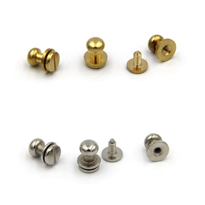 Brass Screw Button 9x7x9 mm - Metal Field Shop