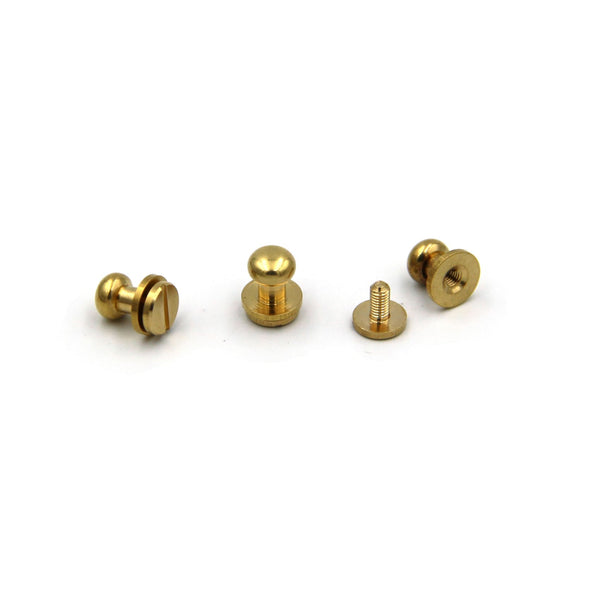 Brass Screw Button 9x7x9 mm - Metal Field Shop