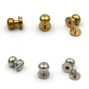 Brass Screw Button 11x10x12 mm - Metal Field Shop
