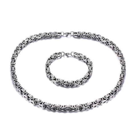 Silver Byzantine Chain Necklace Stainless Steel 24’’ 30’’ - Necklaces