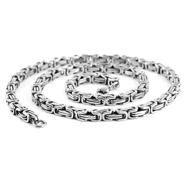 Silver Byzantine Chain Necklace Stainless Steel 24’’ 30’’ - Necklaces
