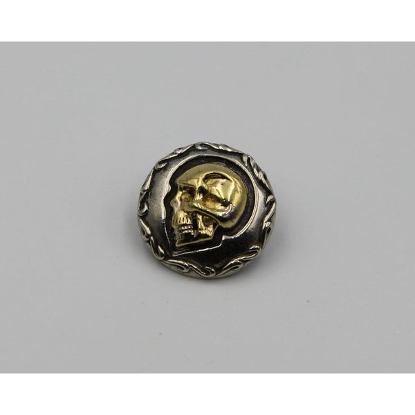 Skull Conchos Screw Back Leather Craft Bag Wallet Decorations 24mm - Silver(gold head) / 1pcs - Concho
