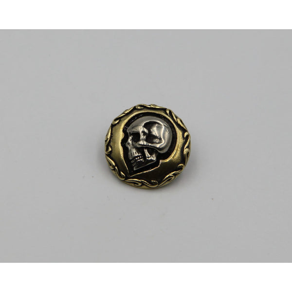 Skull Conchos Screw Back Leather Craft Bag Wallet Decorations 24mm - Gold(silver head) / 1pcs - Concho