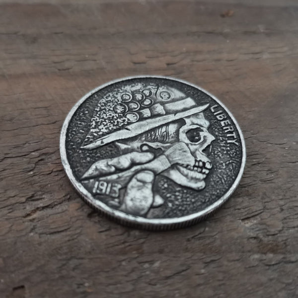 Skull Silver Coin Liberty 1913 - Penny Coins
