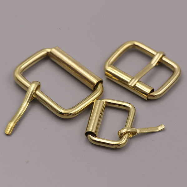 Solid Brass Roller Bar Buckle Leather Strap Fastener Buckle 20mm - Belt Buckles Brass