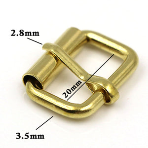 Solid Brass Roller Bar Buckle Leather Strap Fastener Buckle 20mm - 1pcs - Belt Buckles Brass