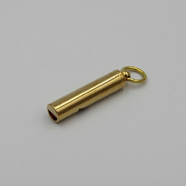 Solid Brass Keychain Whistle - Metal Field