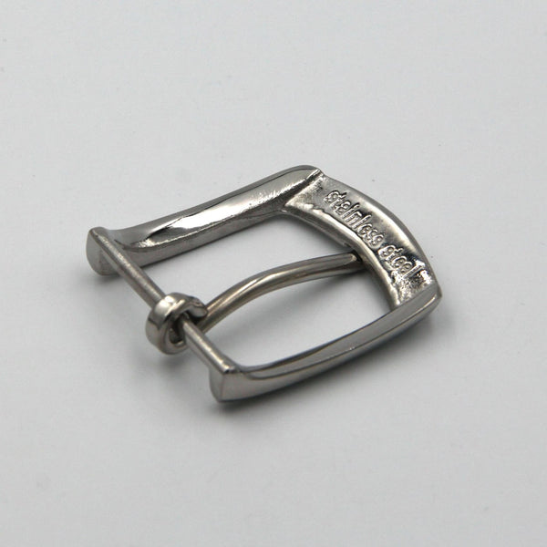 Stainless Steel Belt Buckle Shiny Silver Leather Strap Buckles 35mm - Metal Field Shop