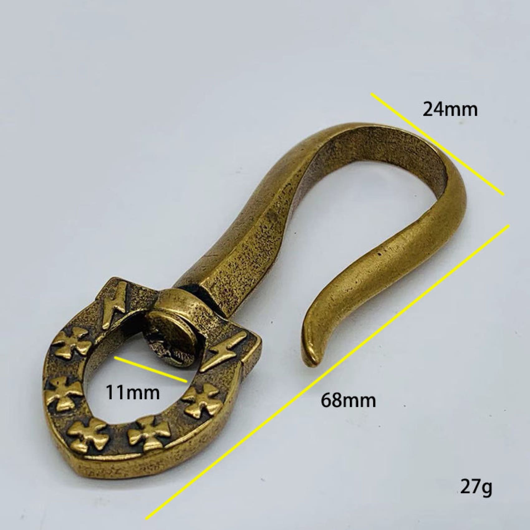 bronze fish hook belt buckle Swivel Anchor Fish Hook Key Holder Keychain Aged brass / 1pcs