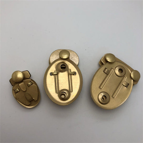 Three Size Bag Catch Lock Brass Thumb Tuck Locks Leather Bag Hardwares Silver/Brass Color - TUCK LOCK