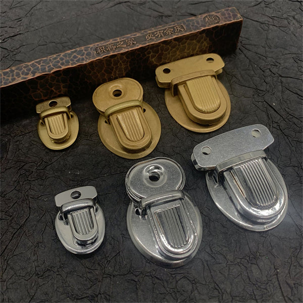 Three Size Bag Catch Lock Brass Thumb Tuck Locks Leather Bag Hardwares Silver/Brass Color - TUCK LOCK