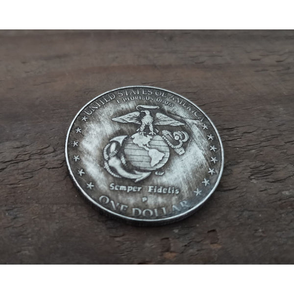 US Marines Silver Coin Fake Penny Replica - silver coin