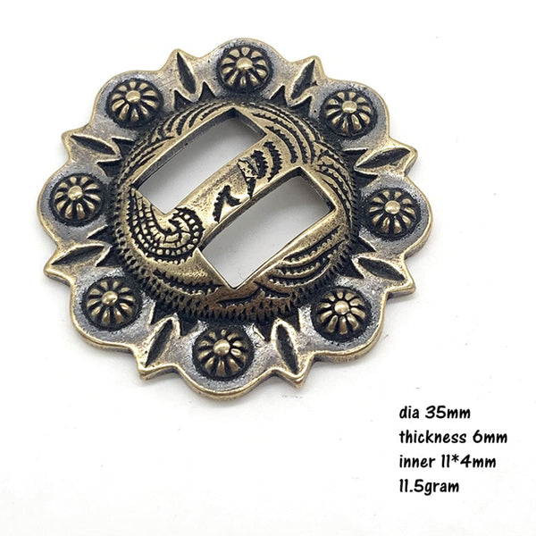 Vintage Bolo Concho Aged Brass Finish - Concho