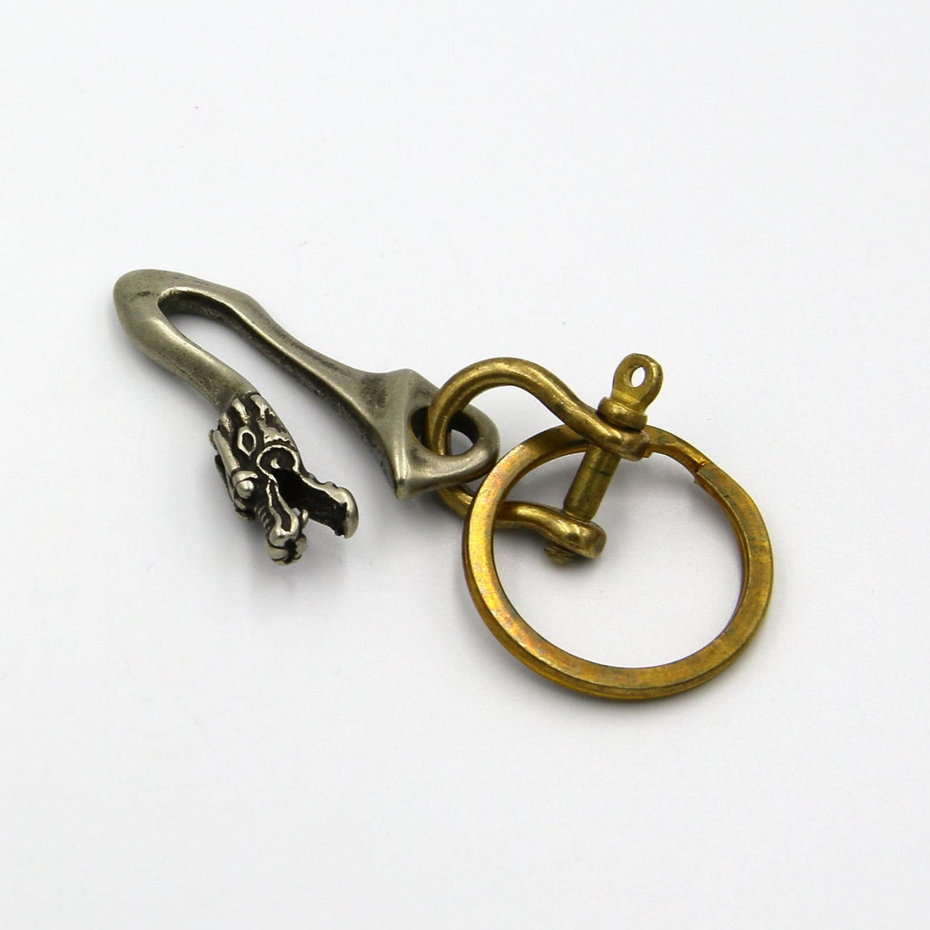 Vintage Dragon Keychain Designer Rerto Cool for Mens Holder Brass