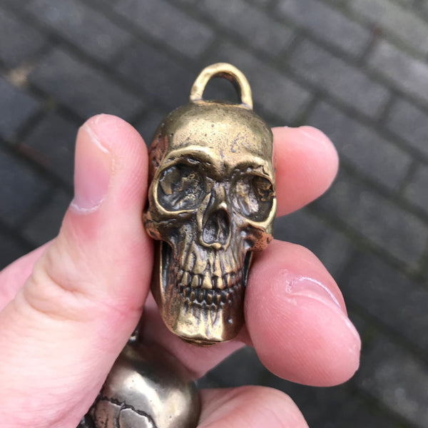 Vintage Skull Link Connector Copper Skulls Keychain Pendants - Retro Brass / 1pcs - Charms & Pendants