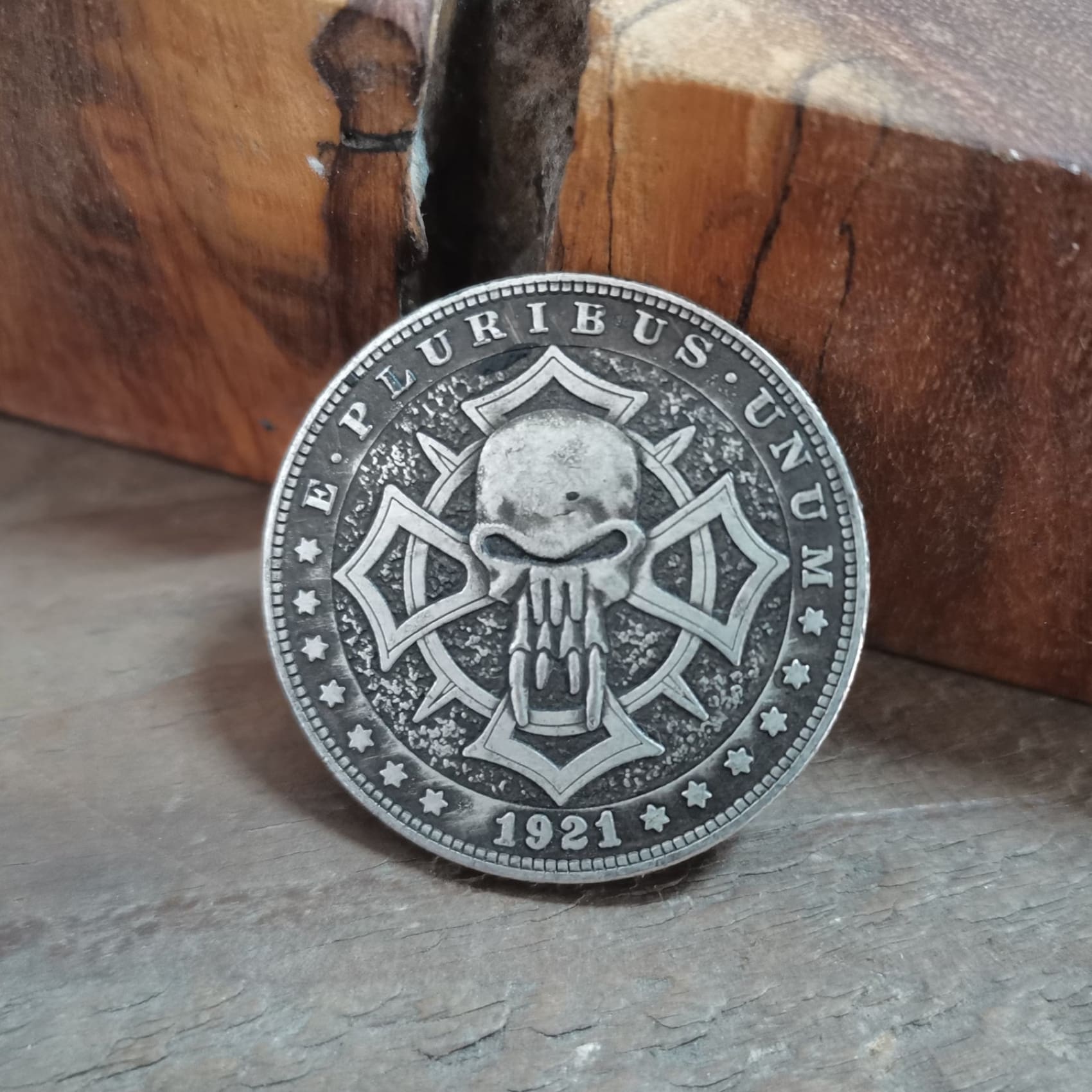 Vintage Skull Silver Coin Collection Fake Coins Penny - Penny Coins