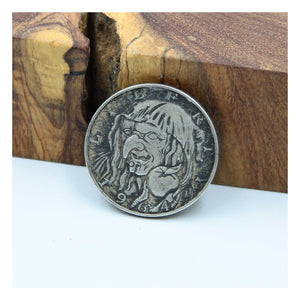 Witch Vintage Coin Leather Stamp - Metal Field